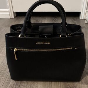 Michael / Michael Kors Black With Gold Hardware Handbag